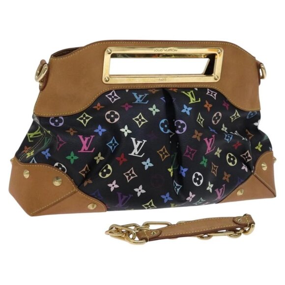LOUIS VUITTON Monogram Multicolor Judy GM Bag 2way Black M40254 LV Auth BD1050AV - Picture 1 of 16